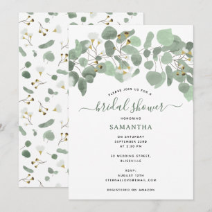 Invitación Eucalyptus Greenery Silver Dollar Bridal Shower