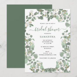 Invitación Eucalyptus Greenery Silver Dollar Bridal Shower