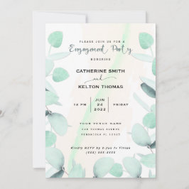Invitación Eucalyptus Greenery Simple Engagement Party