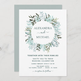 Invitación Eucalyptus Greenery Succulent Elegant Wedding