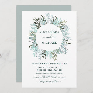 Invitación Eucalyptus Greenery Succulent Elegant Wedding