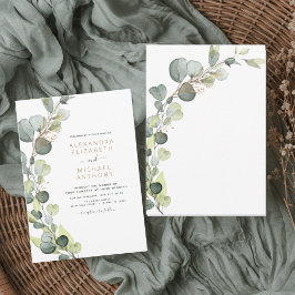 Invitación Eucalyptus Greenery Succulent Elegant Wedding