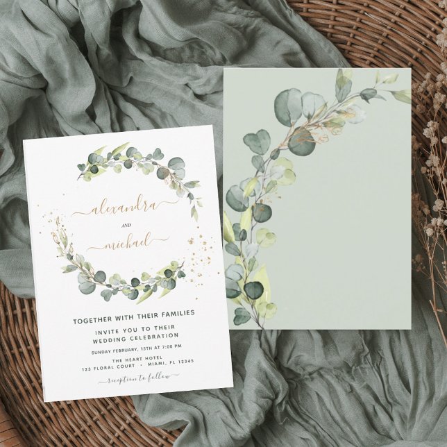 Invitación Eucalyptus Greenery Succulent Elegant Wedding (Subido por el creador)