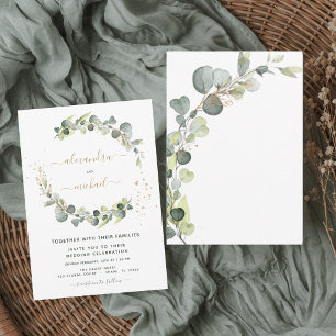 Invitación Eucalyptus Greenery Succulent Elegant Wedding
