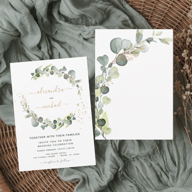 Invitación Eucalyptus Greenery Succulent Elegant Wedding (Subido por el creador)