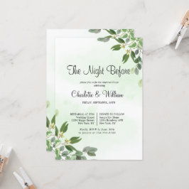 Invitación Eucalyptus Greenery Suculento Ensayo Cena