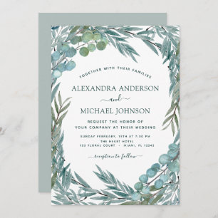 Invitación Eucalyptus Greenery Watercolor Boda Botánico