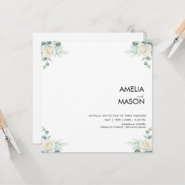 Invitación eucalyptus greenery wedding Invitation