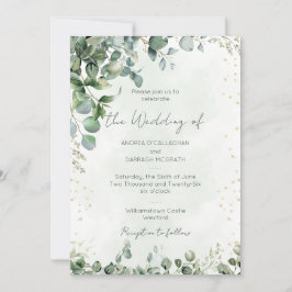 Invitación Eucalyptus Greenery Wedding Invitation Flat Card