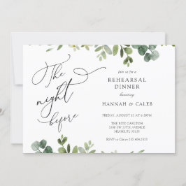 Invitación Eucalyptus La Noche Antes De La Cena Del Ensayo