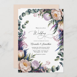 Invitación Eucalyptus, Lavender & Champagne Blush Wedding