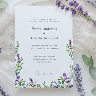 Invitación Eucalyptus Lavender Elegant Script Boda