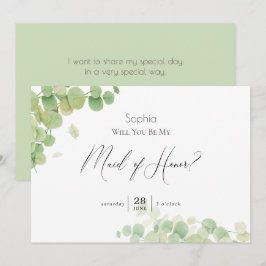 Invitación Eucalyptus Made of Honor