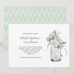 Invitación Eucalyptus Mason Jar Boda