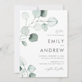 Invitación Eucalyptus minimalista deja Boda