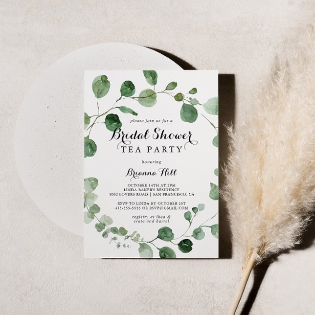 Invitación Eucalyptus Modern Bridal Shower Tea Fiesta (Subido por el creador)