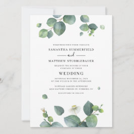 Invitación Eucalyptus moderno Boda de la vegetación
