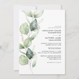 Invitación Eucalyptus moderno Boda de la vegetación botánica
