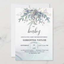 Eucalyptus moderno deja Baby Shower
