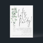 Invitación Eucalyptus moderno deja Fiesta 21 cumpleaños<br><div class="desc">Eucalyptus Moderno Cumple 21 Años Con El Fiesta. Un precio económico menor 4, 5" x 5, 6" alternativa. Disponible en un ALMACENAMIENTO DE TARJETAS SEMI GLOSS 110 lb que es la opción predeterminada (recomendada para invitaciones, similar al espesor de una postal), O UN ALMACENAMIENTO DE PAPEL DE LADO SATIN FINISH...</div>