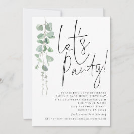 Invitación Eucalyptus Moderno Deja Fiesta A Cualquier Edad Cu