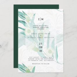 Invitación Eucalyptus moderno deja una boda verde invitacione