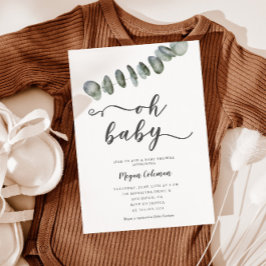 Invitación Eucalyptus Moderno Sexo Baby Shower Neutral