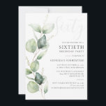 Invitación Eucalyptus Mom 60th Birthday<br><div class="desc">Podría ser un fiesta sorprendente u otro decenio especial logrado. Esta invitación a la fiesta de cumpleaños número 60, que incluye diseño de vegetación eucalipto con tipografía popular moderna, puede ser fácilmente editada para adaptarse a cualquier celebración de cumpleaños o aniversario. Puede cambiar la redacción, los detalles de cumpleaños y...</div>
