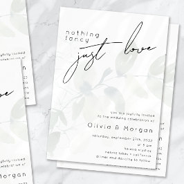 Invitación Eucalyptus Nada Fancy Just Love Script Boda