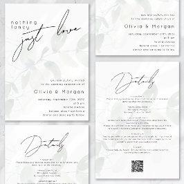 Invitación Eucalyptus Nada Fancy Just Love Script Boda