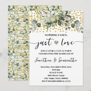 Invitación Eucalyptus Nada Fancy Sólo Ama A Elopement