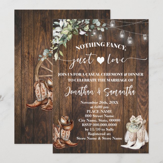 Invitación Eucalyptus Nada Más Fantástico Que Amar Al Boda Ca (Anverso / Reverso)