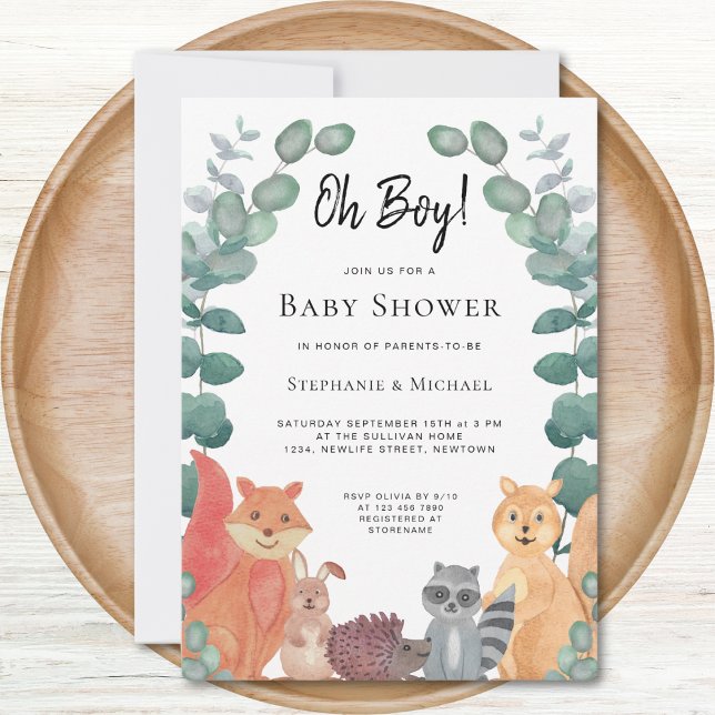 Invitación Eucalyptus Oh Boy Couples Baby Shower (Subido por el creador)