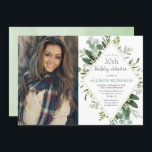 Invitación Eucalyptus oro cualquier edad foto de cumpleaños a<br><div class="desc">Para una personalización más avanzada de este diseño,  simplemente seleccione el botón "Personalizar" arriba!</div>