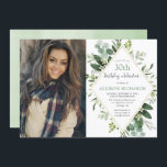 Invitación Eucalyptus oro cualquier edad foto de cumpleaños a<br><div class="desc">Para una personalización más avanzada de este diseño,  simplemente seleccione el botón "Personalizar" arriba!</div>