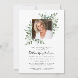 Invitación Eucalyptus Photo Celebration of Life Memorial