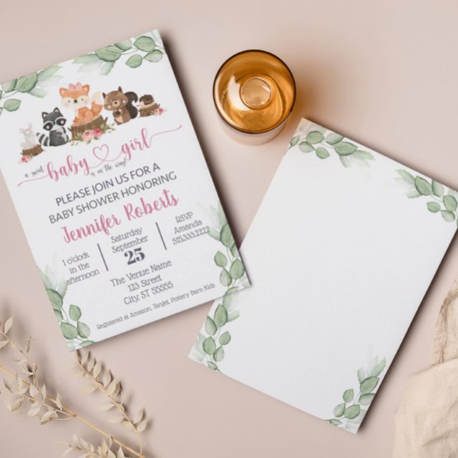 Invitación Eucalyptus Pink Baby Shower (Subido por el creador)