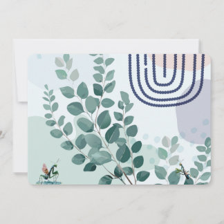 Invitación Eucalyptus Praying Mantis Australian Botanical Art