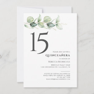 Invitación Eucalyptus Quinceanera