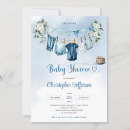 Invitación Eucalyptus ropa de bebé niño bebé ducha de bebé