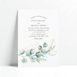 Invitación Eucalyptus Rustic Boho Greenery Boda