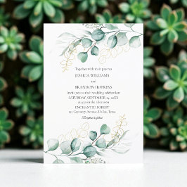Invitación Eucalyptus Rustic Boho Greenery Boda