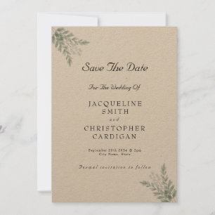 Invitación Eucalyptus Rustic Eco Friendly Save The Date