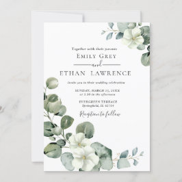 Invitación Eucalyptus Rustic Greenery Boda