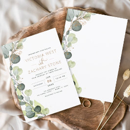 Invitación Eucalyptus Rústico Boda de Verdor Botánico