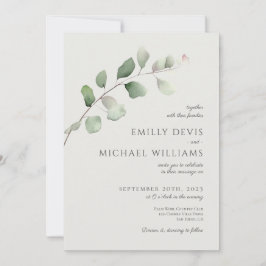 Invitación Eucalyptus Sage Green All in One Boda