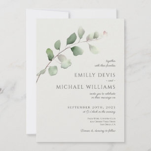 Invitación Eucalyptus Sage Green All in One Boda