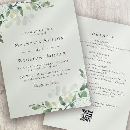 Invitación Eucalyptus Sage Green All in One Boda