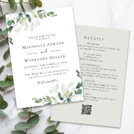 Invitación Eucalyptus Sage Green All in One Boda