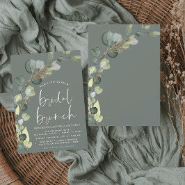 Invitación Eucalyptus Sage Green Bridal Brunower
